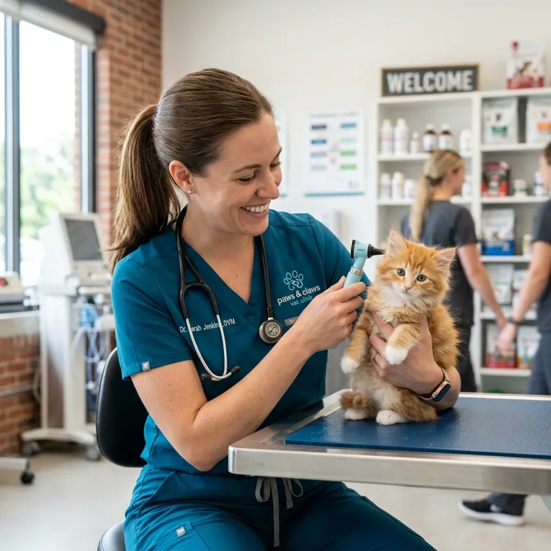 Veterinaria con Gatito