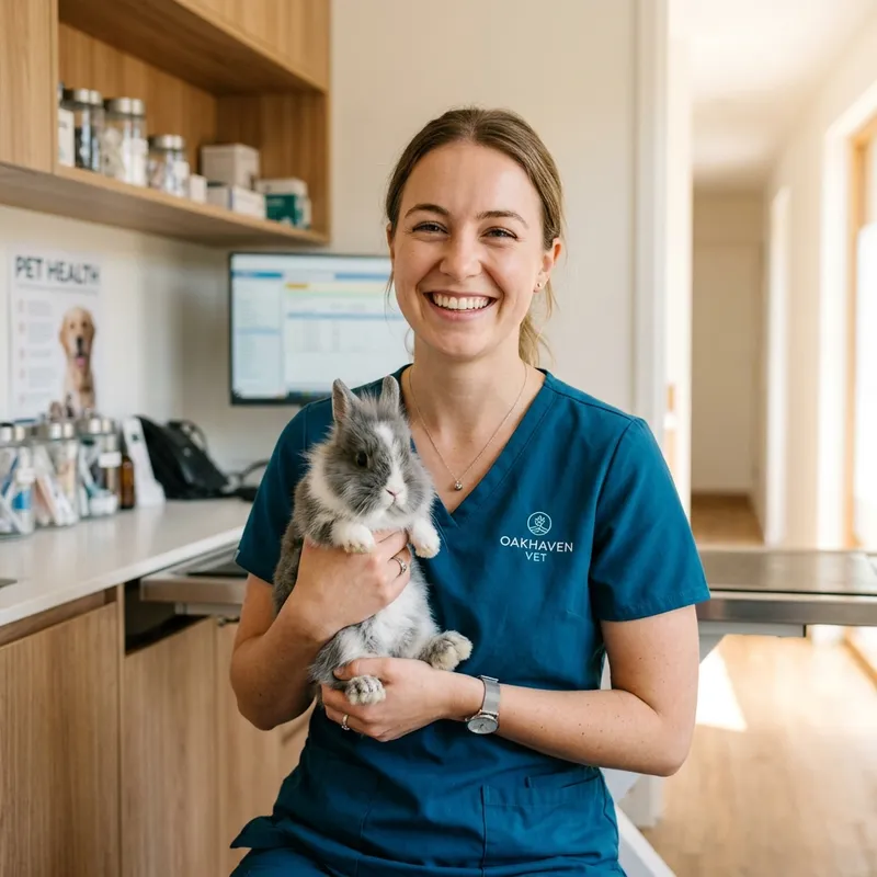 Veterinario con Conejo